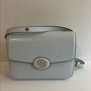 Tory Burch Blue Crossbody Bag with Gold Hardware